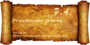 Pressburger Andrea névjegykártya